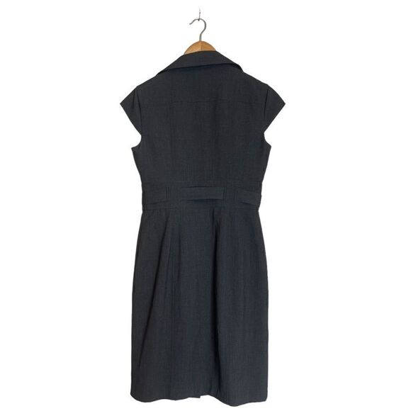 Calvin Klein Black Button Up Cap Sleeve Dress in Charcoal - Picture 3 of 15